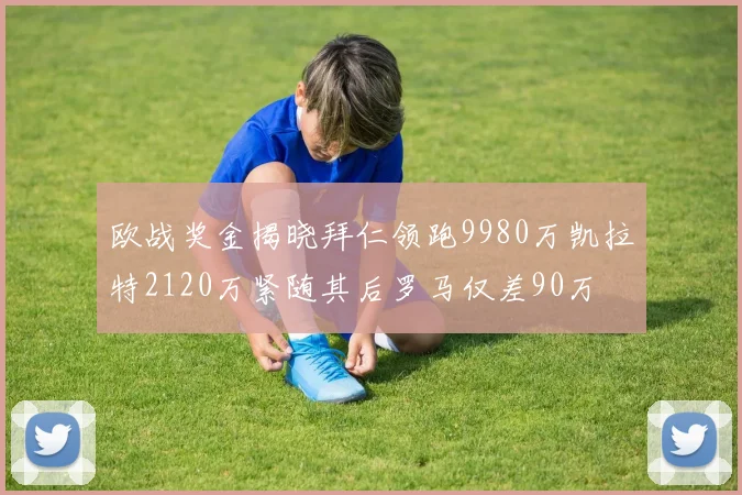 欧战奖金揭晓拜仁领跑9980万凯拉特2120万紧随其后罗马仅差90万